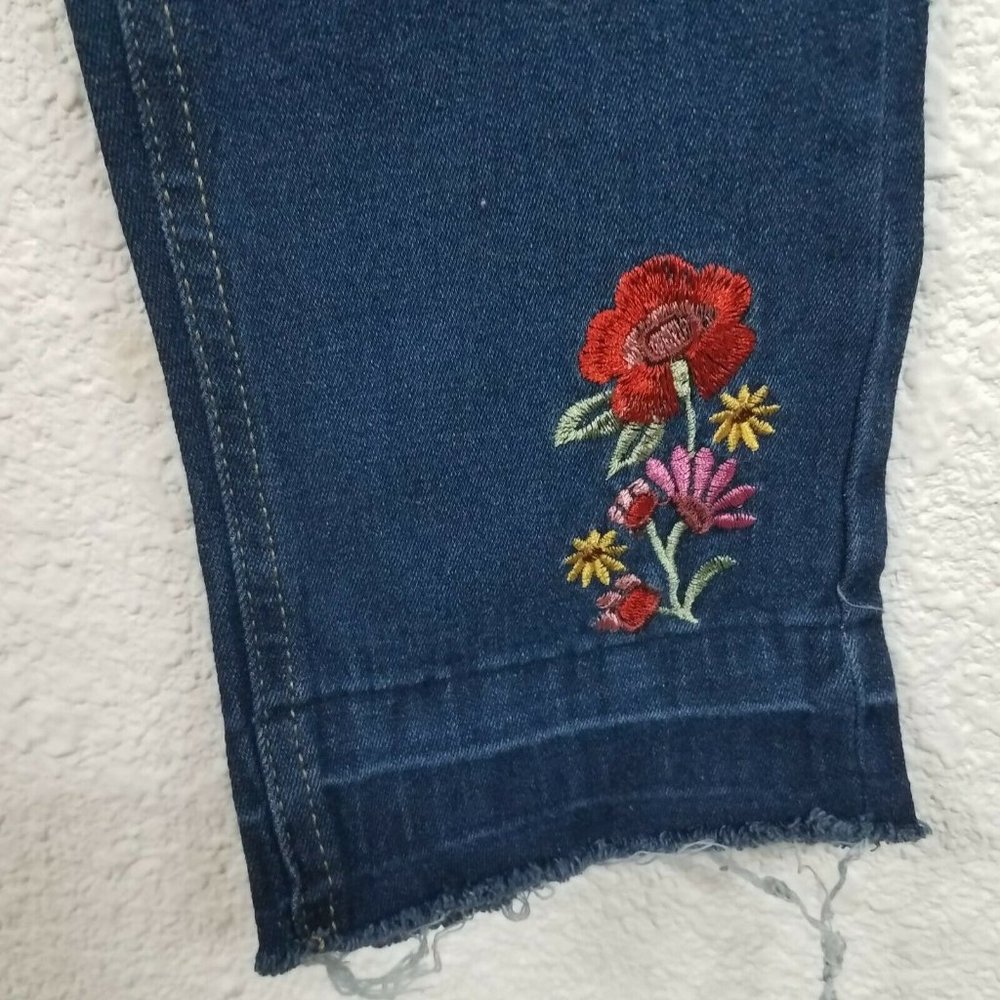 XOXO Girls' Stretch Skinny Jean, Dark Wash Embroid - Picture 3 of 5